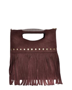 Luisa Vannini Borgoña Bolso de cuero