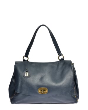 Anna Luchini Azul Bolso de cuero