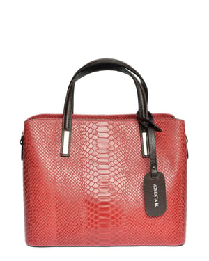 Roberta M Rojo Bolso de cuero