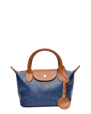 Roberta M Azul Bolso de cuero