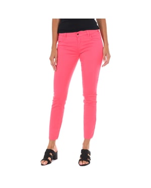 Pantalon Tejano Largo de tejido elástico 10DBF0525-G291 mujer
