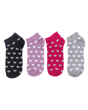 Pack de 4 Calcetines tobilleros mujer, calcetines cortos mujer