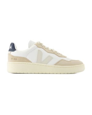 Zapatillas V-90 - Veja - Piel - Blanco Piedra