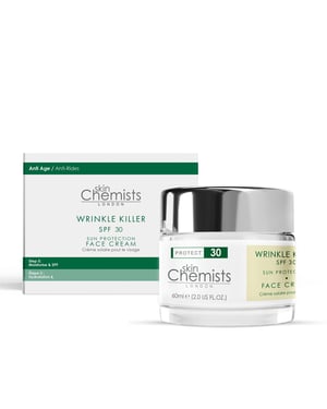 skinChemists Crema hidratante de día antiarrugas con protección solar SPF 30, 60 ml.