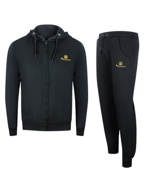 Conjunto De Sudadera Con Capucha Y Pantalón Deportivo Aquascutum En Color Negro Con Cremallera