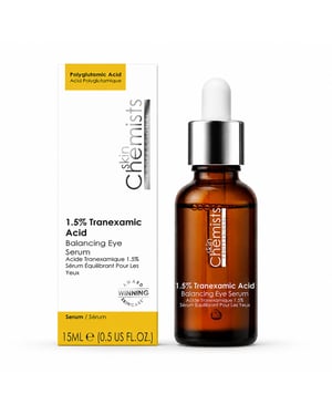 skinChemists Sérum contorno de ojos antiedad equilibrante con ácido tranexámico al 1,5%, 15 ml.