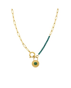 Collar Luxenter  de Malaquita acabado en oro amarillo de 18K- Mossir