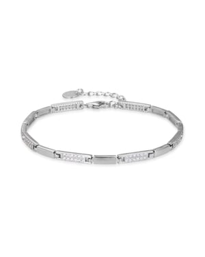 Pulsera Luxenter, kinusi de plata de ley 925 y circonita brillante acabado baño rodio