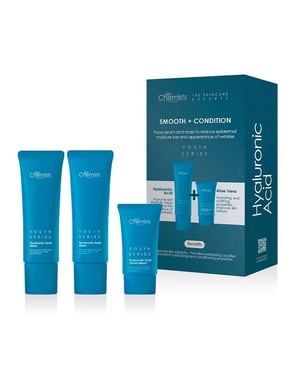 skinChemists Kit antiedad de ácido hialurónico para suavizar y acondicionar la piel + Mascarilla de ácido hialurónico de regalo (50 ml)