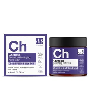 Dr. Botanicals Mascarilla facial matificante antiedad con carbón activado avanzado, 60 ml.