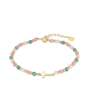 Pulsera Luxenter de Plata de Ley 925 con Cristal Multicolor acabada en oro amarillo de 18K - Liwa