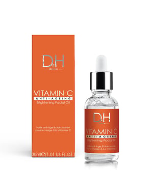 Dr H Aceite facial iluminador antiedad con vitamina C, 30 ml.