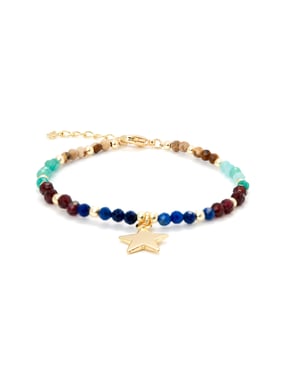 Pulsera Luxenter  de Cristal Multicolor acabada en oro amarillo de 18K - Nerald