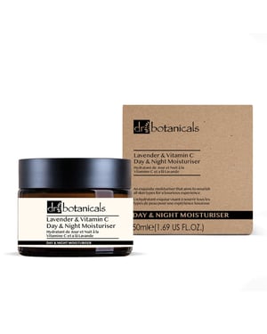 Dr. Botanicals Crema hidratante antiedad de día y de noche con lavanda y vitamina C, 50 ml.