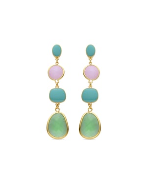 Pendientes Luxenter Sitin acabados en oro amarillo 18k