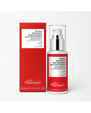 skinPharmacy Crema hidratante de noche antiedad con retinol, reparadora y de efecto reverso, 30 ml.