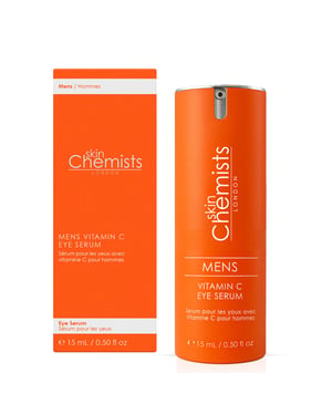 skinChemists Sérum contorno de ojos con vitamina C antiedad para hombre, 15 ml