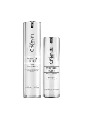 skinChemists Dúo antiarrugas: sérum facial y crema hidratante de día.