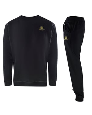 Conjunto Deportivo Aquascutum Iconic Crest Con Cuello Redondo En Negro