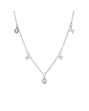 Collar Luxenter  de Plata de Ley 925 con Circonita Brillante acabado en rodio - Estrella