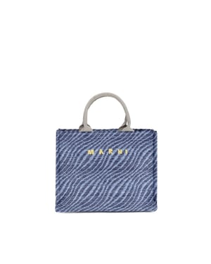 Bolso de hombro de tela azul Marni