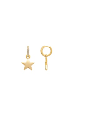Pendientes Luxenter Estrella de Circonita Brillante,acabados en oro amarillo de 18 quilates