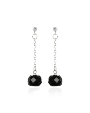 Pendientes Luxenter, kiarik de plata de ley 925 y onix acabado baño rodio