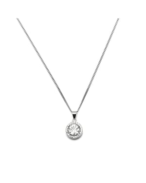 Collar Luxenter, gema de leyenda de plata de ley 925 y circonita brillante con acabado en baño de rodio