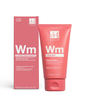Dr. Botanicals Limpiador facial antiedad 2 en 1 de sandía superalimento 100 ml con ácido glicólico y ácido salicílico.