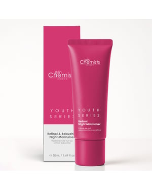 skinChemists Crema hidratante de noche antiedad con retinol y bakuchiol, 50 ml.