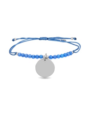 Pulsera Luxenter mi sol de plata de ley 925 y agata azul con acabado en baño de rodio