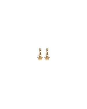 Pendientes con Encanto de Medusa en Tono Dorado