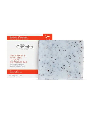 skinChemists Jabón limpiador de fresa y semillas de amapola antiedad 100 g
