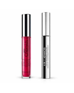skinChemists Set dúo de luminosidad para pestañas y labios con cuarzo rosa