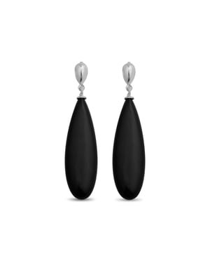 Pendientes Luxenter, adak de plata de ley 925 y onix acabado baño rodio