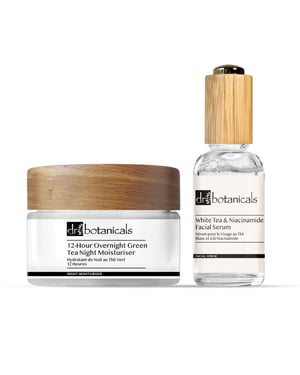 Dr. Botanicals Kit de crema hidratante y sérum facial antiedad a base de plantas