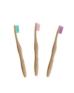 Dr. Botanicals Kit de cepillo de dientes de bambú en tonos pastel