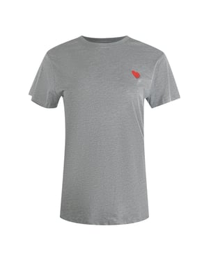 Camiseta Gris Con Logo De Corazón Pequeño Rojo De Love Moschino