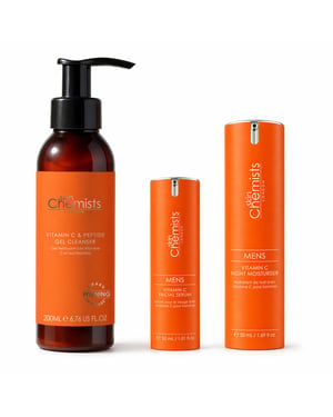 skinChemists Set de rutina para hombres con vitamina C para una piel radiante