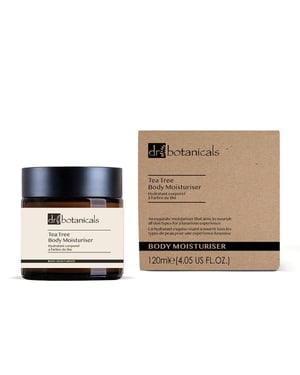 Dr. Botanicals Crema hidratante corporal antiedad con eucalipto y árbol de té, 120 ml.