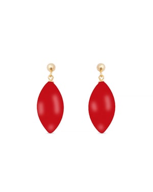 Pendientes Luxenter, ayom de plata de ley 925 y coral acabado baño oro 18K