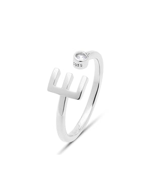 Anillo Luxenter  de Plata de Ley 925 con Circonita Brillante acabado en rodio - Alphabet