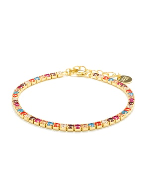 Pulsera Luxenter de Plata de Ley 925 con Circonita Multicolor acabada en oro amarillo de 18K - Tahu