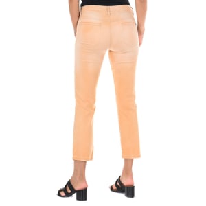 Pantalon Largo efecto desgastado y de tejido elástico 70DBF0636-G194 mujer