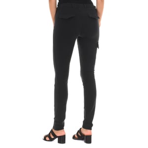 Pantalon largo de felpa con tejido elástico 10DBF0549-J100 mujer