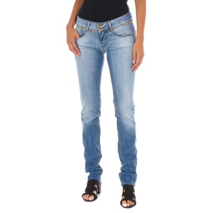 Pantalon Tejano Largo con bajos con corte estrecho 10DB50159 mujer