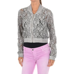 Chaqueta de Manga Larga tejido de puntilla y rejilla 10DGA0622-P335 mujer