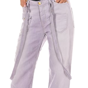 Pantalon Tejano Largo con bajos con corte recto 10DTU0010-G036 mujer