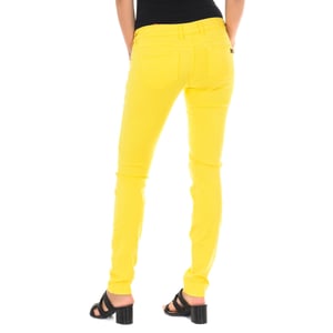 Pantalon Largo de tejido elástico 10DBF0115-G291 mujer