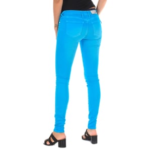 Pantalon Tejano Largo efecto gastado con tejido elástico 10DB50210-G272 mujer